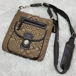 Brown and beige crossbody bag